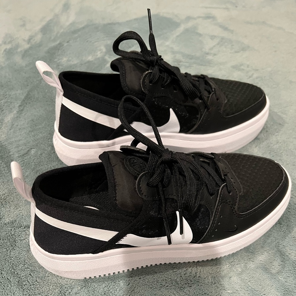 Nike Court Vision Alta, size 7, black and white, brand new